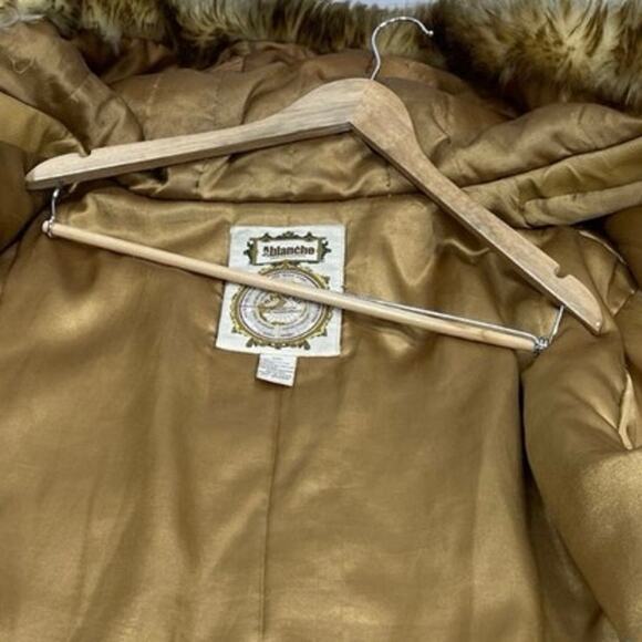 Ablanche Urban Fur Fitter XXL Men’s Brown Cream Faux Fur Hooded Full Zip Jacket - Picture 2 of 4